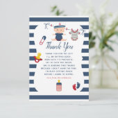 Nautical Boy Baby shower Dank u Bedankkaart (Staand voorkant)