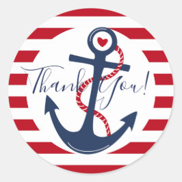 Nautical Boy Baby shower Dank u Ronde Sticker