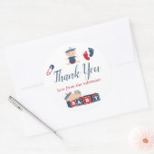 Nautical Boy Baby shower Dank u Ronde Sticker (Envelop)