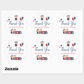 Nautical Boy Baby shower Dank u Ronde Sticker (Vel)