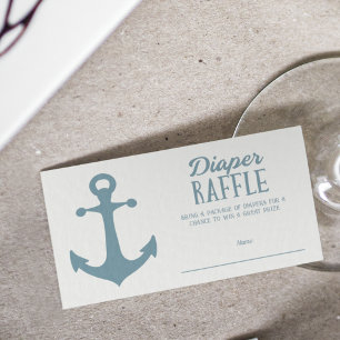 Nautical Boy Baby shower Diaper Raffle Informatiekaartje