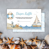 Nautical Boy Baby shower Diaper Raffle Informatiekaartje