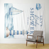 Nautical Boy Baby shower Foto Achtergrond Wandkleed (In Situ (horizontaal))