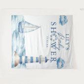 Nautical Boy Baby shower Foto Achtergrond Wandkleed (Voorkant (horizontaal))