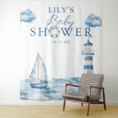 Nautical Boy Baby shower Foto Achtergrond Wandkleed (In situ)