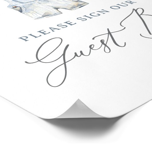 Nautical Boy Baby shower Guest Book Sign Poster (Hoek)