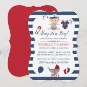 Nautical Boy Baby shower Invitation Kaart (Voorkant / Achterkant)