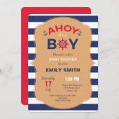Nautical Boy Baby shower Kaart (Voorkant / Achterkant)