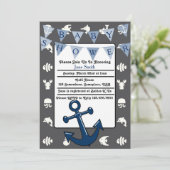 Nautical Boy Baby shower Kaart (Staand voorkant)