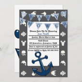 Nautical Boy Baby shower Kaart (Voorkant / Achterkant)