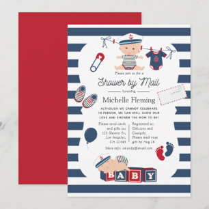 Nautical Boy Baby shower per mail Kaart
