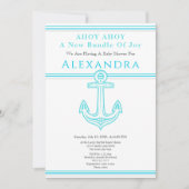 Nautical Boy Baby shower Turquoise Blauwgroen Anch (Voorkant)
