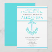 Nautical Boy Baby shower Turquoise Blauwgroen Anch (Voorkant / Achterkant)