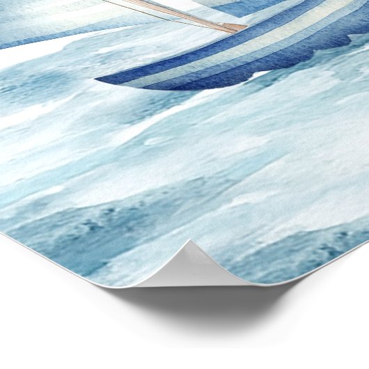 Nautical Boy Baby shower Welkomstbord Poster (Hoek)