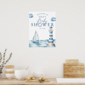 Nautical Boy Baby shower Welkomstbord Poster (Keuken)