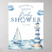 Nautical Boy Baby shower Welkomstbord Poster (Voorkant)