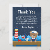 Nautical Boy Beer Red and Navy Birthday Party Bedankkaart (Voorkant)