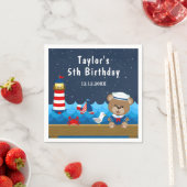 Nautical Boy Beer Red and Navy Birthday Party Servet (Insitu)