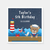 Nautical Boy Beer Red and Navy Birthday Party Servet (Voorkant)