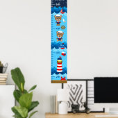 Nautical Boy Beer Red and Navy Growth Chart Poster (Thuiskantoor)