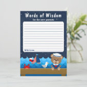 Nautical Boy Beer Red and Navy Words of Wisdom Kaart (Staand voorkant)