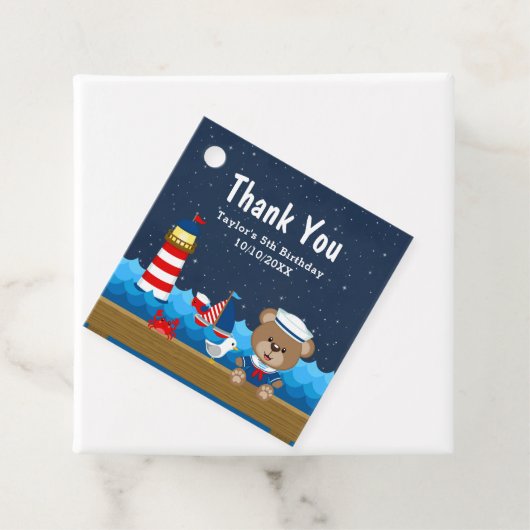 Nautical Boy Beer Red Birthday Party Bedankjes Labels (In situ)