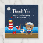 Nautical Boy Beer Red Birthday Party Bedankjes Labels (Voorkant)