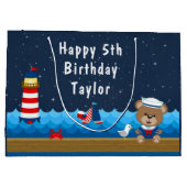 Nautical Boy Beer Red en marine Happy Birthday Groot Cadeauzakje (Achterkant)