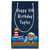 Nautical Boy Beer Red en marine Happy Birthday Klein Cadeauzakje (Voorkant)