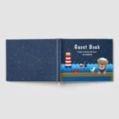 Nautical Boy Beer Red en Navy Baby shower Gastenboek (Volledig)