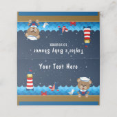 Nautical Boy Beer Red en Navy Baby shower Plaatskaartje (Buitenkant ongevouwen)
