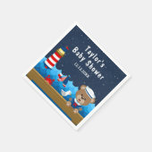Nautical Boy Beer Red en Navy Baby shower Servet (Hoek)