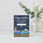 Nautical Boy Beer Red en Navy Diaper Raffle Informatiekaartje (Staand voorkant)