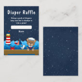 Nautical Boy Beer Red en Navy Diaper Raffle Informatiekaartje (Voorkant / Achterkant)