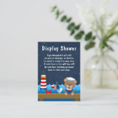 Nautical Boy Beer Red en Navy Display Shower Informatiekaartje (Staand voorkant)