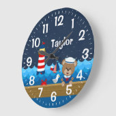 Nautical Boy Beer Red en Navy Grote Klok (Hoek)