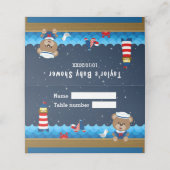 Nautical Boy Beer Red Navy Baby shower Seating Sea Plaatskaartje (Buitenkant ongevouwen)