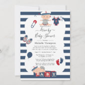 Nautical Boy drive by Baby shower Kaart (Voorkant)