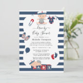 Nautical Boy drive by Baby shower Kaart (Staand voorkant)