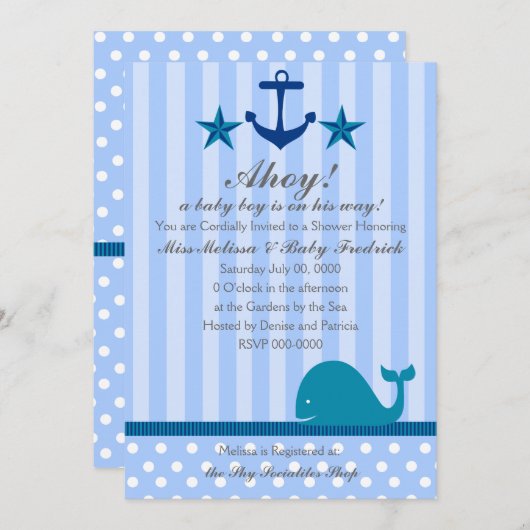 Nautical Boy Kaart (Voorkant / Achterkant)