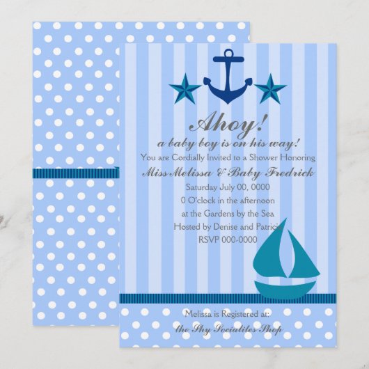 Nautical Boy Kaart (Voorkant / Achterkant)