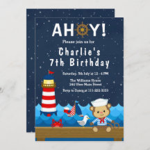 Nautical Boy Monkey Red and Navy Birthday Party