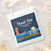 Nautical Boy Monkey Red Baby shower Dank u Bedankzakje (Geknipt)