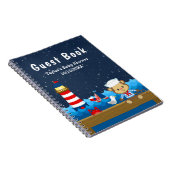 Nautical Boy Monkey Red Baby shower Guest Book Notitieboek (Rechterzijde)