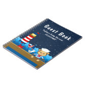 Nautical Boy Monkey Red Baby shower Guest Book Notitieboek (Linkerzijde)