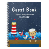 Nautical Boy Monkey Red Baby shower Guest Book Notitieboek (Voorkant)