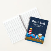 Nautical Boy Monkey Red Baby shower Guest Book Notitieboek (Binnen)