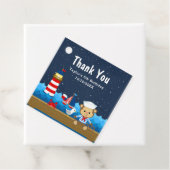Nautical Boy Monkey Red Birthday Party Bedankjes Labels (In situ)
