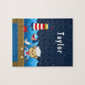 Nautical Boy Monkey Red en marine Legpuzzel (Horizontaal)