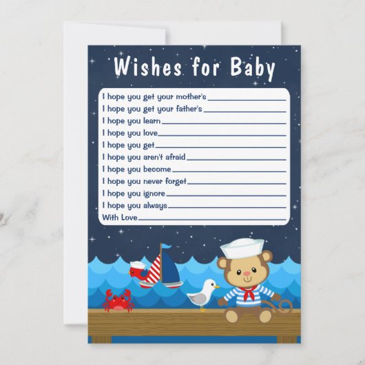 Nautical Boy Monkey Red en marine wil Baby Kaart (Voorkant)